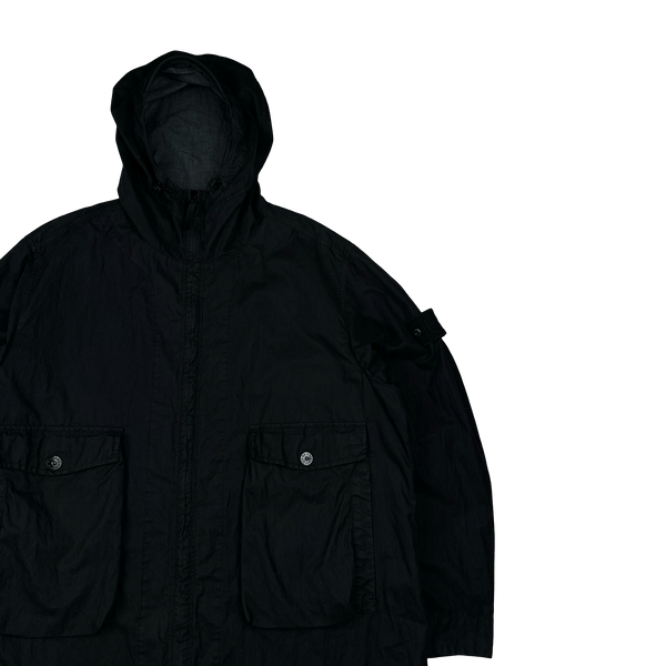 Stone Island 2019 Black Ghost Piece 50 Fili Resinata Ghost Parka Jacket - XL