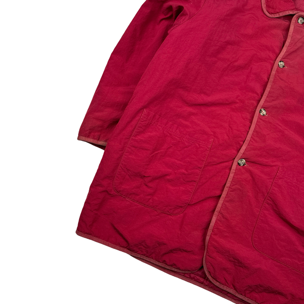 CP Company Vintage 1994 Pink Buttoned Reversable Spellout Badge Quilted Jacket - Large