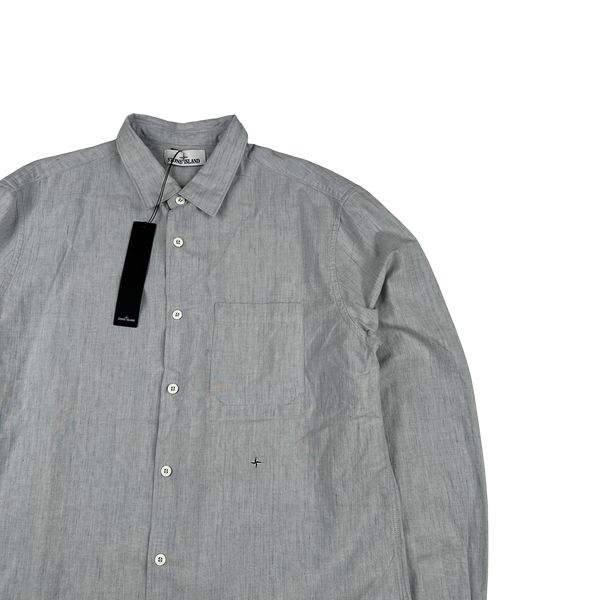 Stone Island 2016 Blue Linin Blend Stellina Buttoned Shirt - XXL