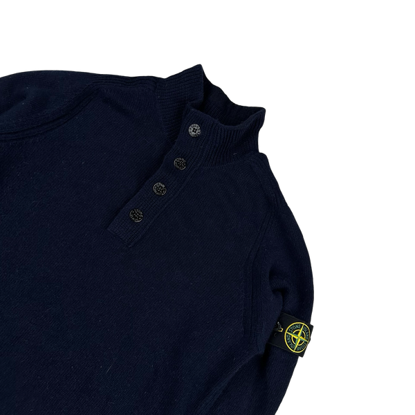Stone Island 2019 Navy Pullover Wool Knit - Medium
