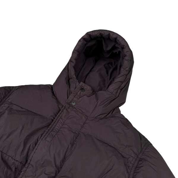 Stone Island 2023 Plum Garment Dyed Crinkle Reps Down Puffer - Large