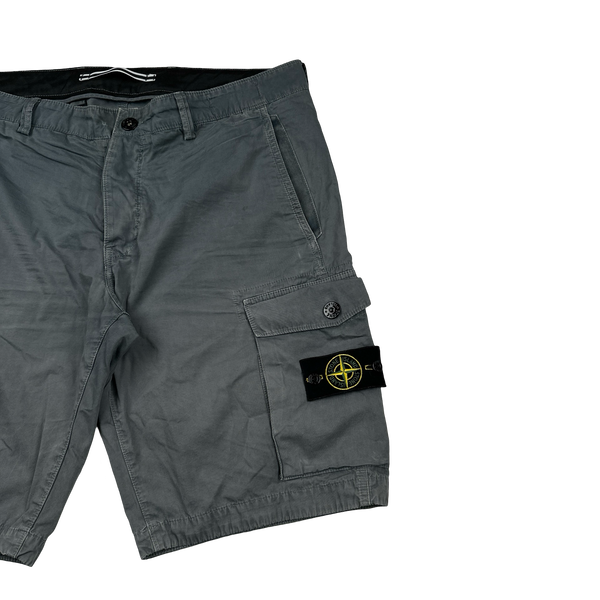 Stone Island SL Grey Cotton Cargo Shorts - 36"