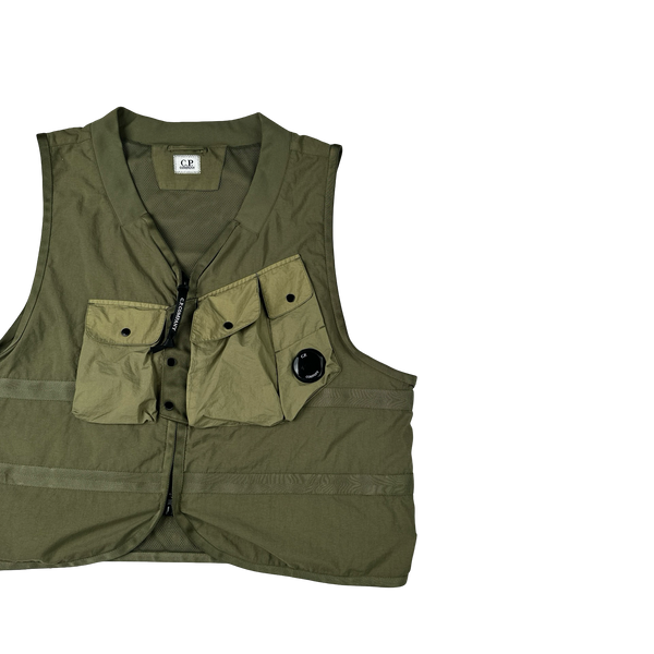 CP Company Khaki Green Taylon P Utility Vest - Large