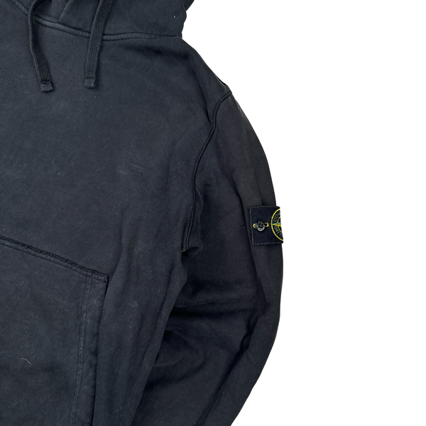 Stone Island Black Cotton Pullover Hoodie - XL