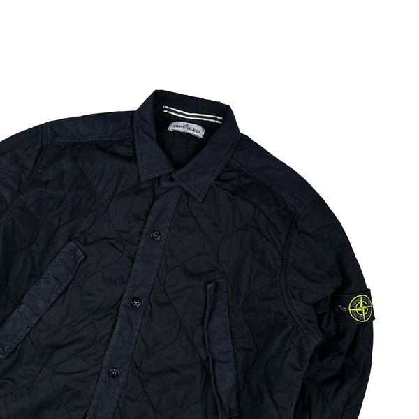 Stone Island Thick Cotton Navy Quilted Overshirt - XXL