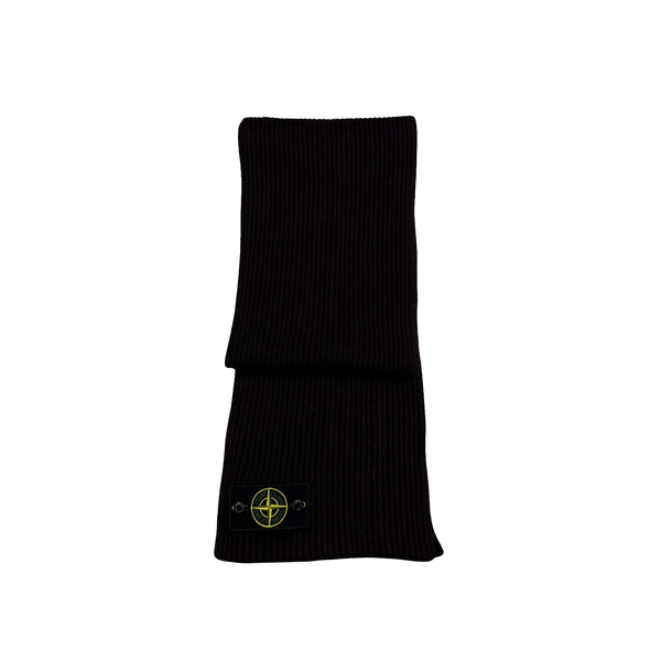Stone Island Purple Wine Ribbed Wool Scarf