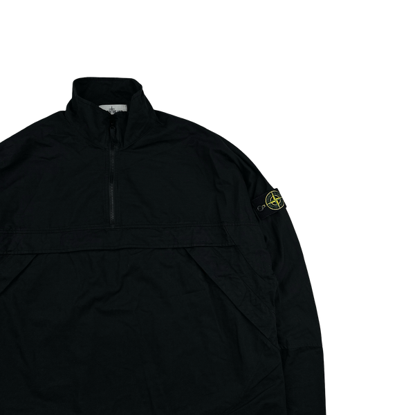 Stone Island 2021 Black Thick Cotton Ripstop Smock Pullover - XL