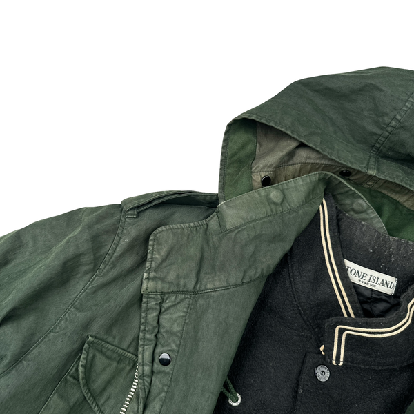 Stone Island 2005 Green Shoulder Badge Lino Flax Dutch Rope Jacket - Large