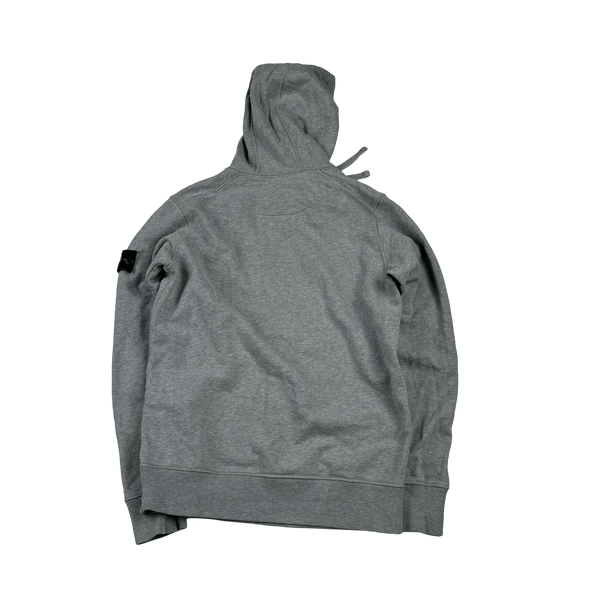 Stone Island 2021 Light Grey Pullover Cotton Hoodie - Small