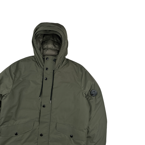 CP Company Khaki Micro M Down Filled Puffer Jacket - Large