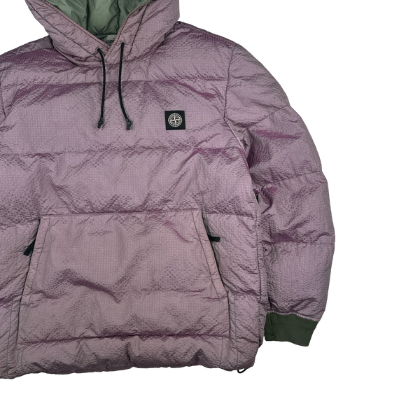 Stone Island Purple Green Lined Poly Colour Frame Down TC Jacket - Large