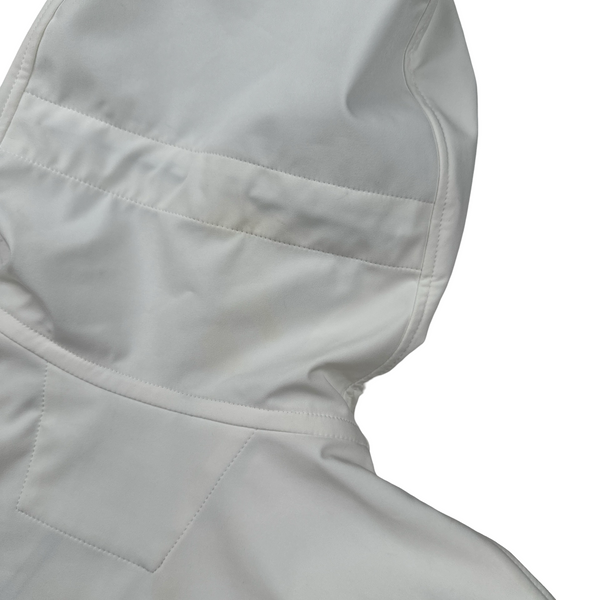 CP Company White Soft Shell Goggle Jacket - Medium