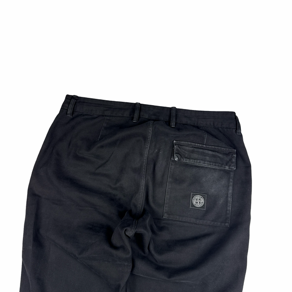 Stone Island 2019 Black Cotton Canvas Patch Trousers - 36"
