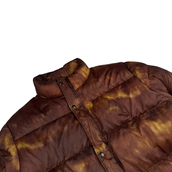 Stussy Tortoise Shell Tie Dye Puffer Jacket - Large
