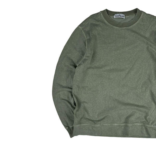 Stone Island 2019 Sage Green Cotton Crewneck Sweatshirt - Large