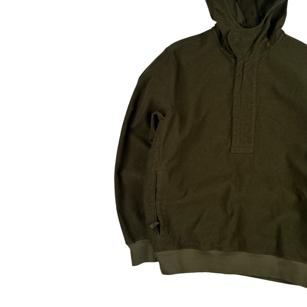 Stone Island 2021 Khaki Ghost Piece Flocked Pullover Hoodie - Medium