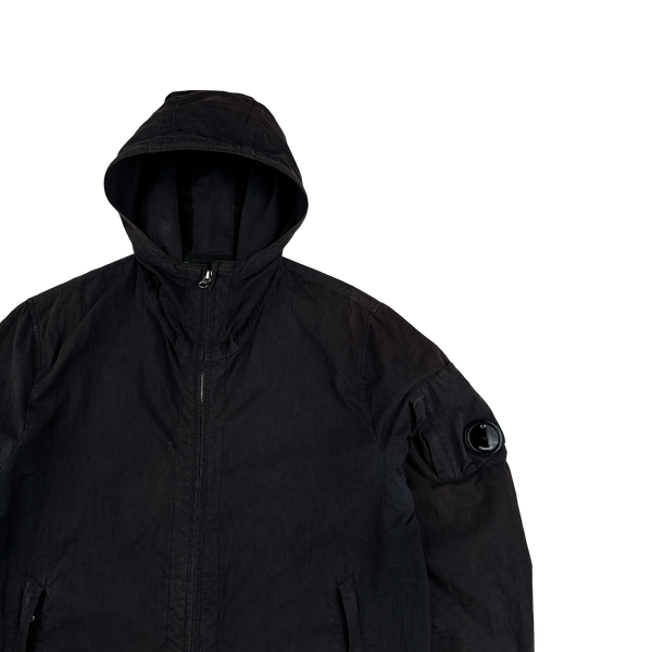 CP Company 50 Fili Black Hooded Jacket - Large
