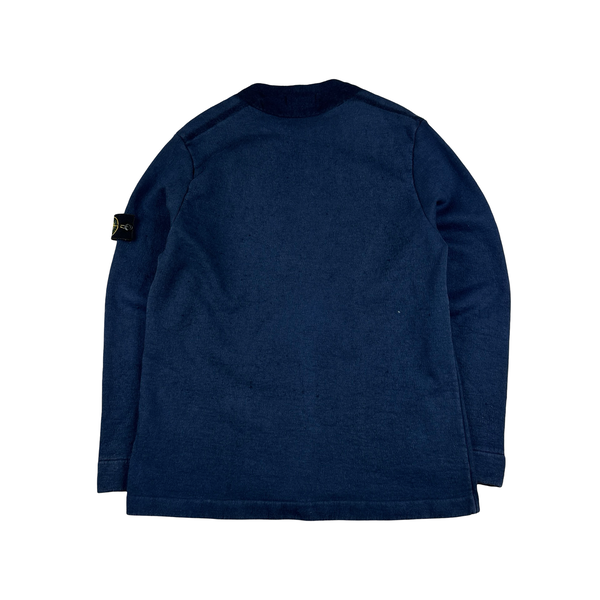 Stone Island AW2000 Wool Blend Blue Crewneck Jumper - XL