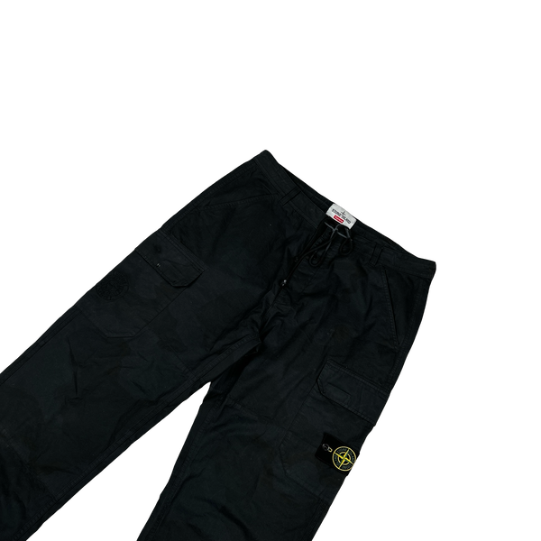 Stone Island x Supreme 2019 Navy Brushed Cotton 2C Camo OVD Cargo Trousers- 34"