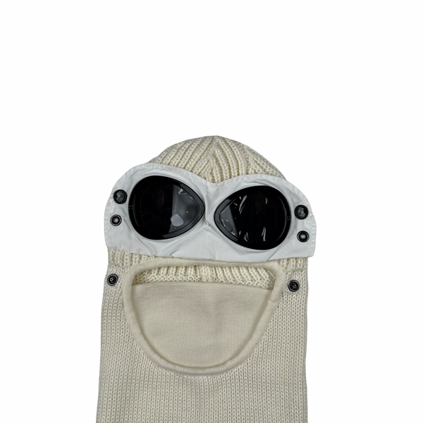 CP Company White Wool Goggle Balaclava
