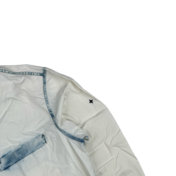 Stone Island Blue Tie Dye White Cotton Buttoned Shirt - XL