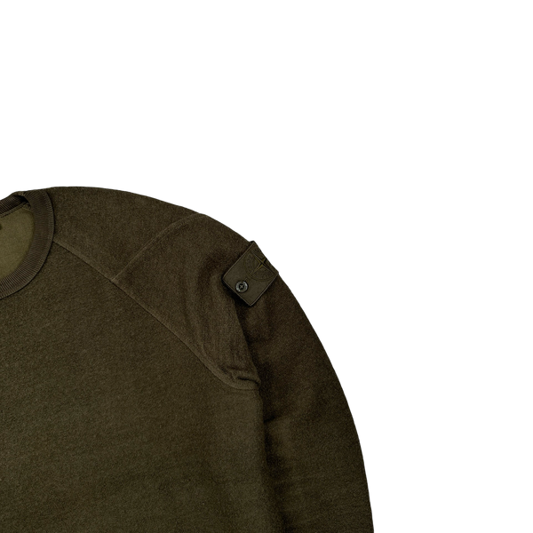 Stone Island 2020 Khaki Wool Ghost Crewneck Sweatshirt - Small