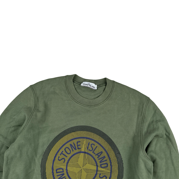 Stone Island 2021 Green 3D Rubber Logo Sweatshirt - Small