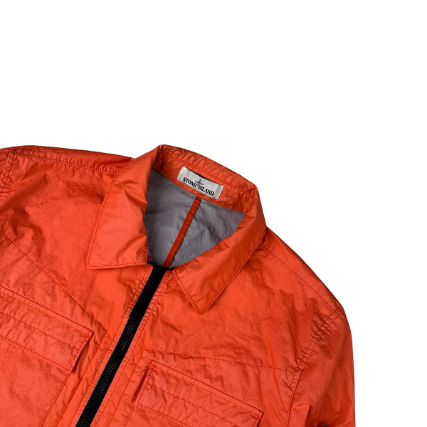 Stone Island 2022 Coral Membrana Light Zipped Overshirt - Large