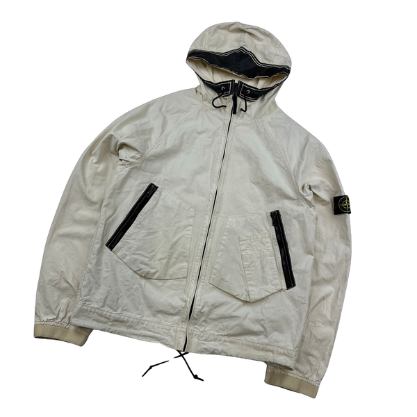 Stone Island 2006 Laminated Cotton Hooded Jacket - Large