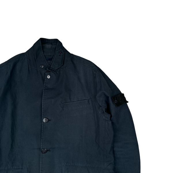 Stone Island Navy Garment Dyed 3L Performance Cotton Ghost Piece Jacket - XL