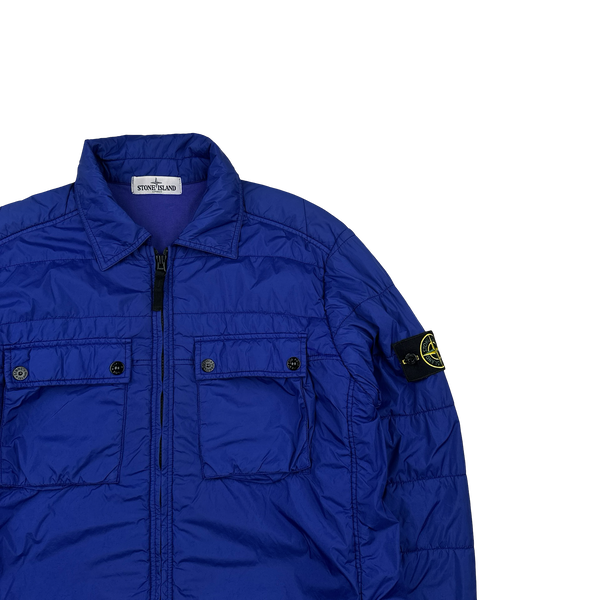 Stone Island 2013 Blue Micro Yarn Cotton Lined Overshirt Jacket - Large