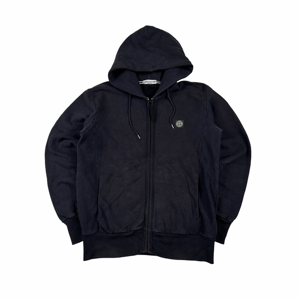 Stone Island 2011 Navy Patch Zipped Hoodie Jumper - Large
