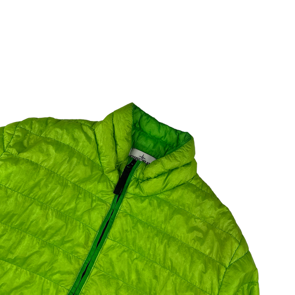 Stone Island 2016 Lime Green Garment Dyed Puffer Jacket - Medium