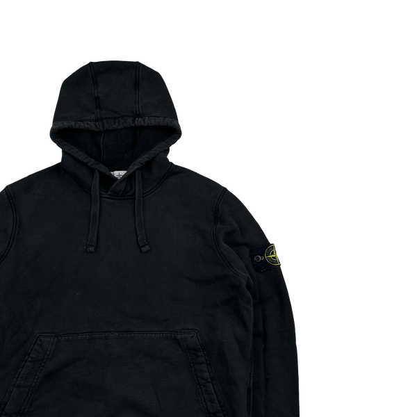 Stone Island 2022 Black Pullover Cotton Hoodie - Small