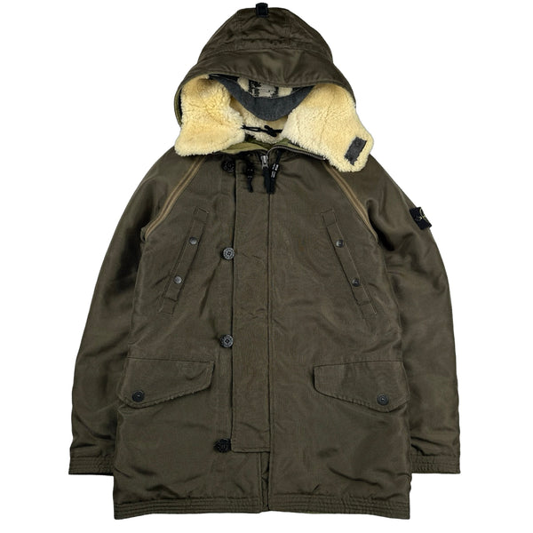 Stone Island 2010 Khaki Oxford Nylon Parka Jacket - Medium