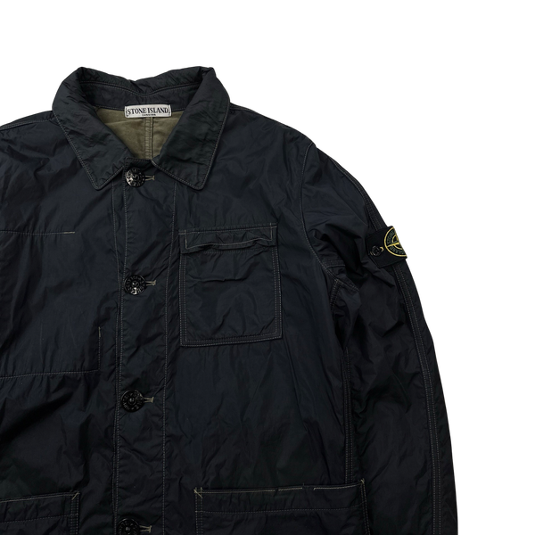 Stone Island 2011 Navy Contrast Stitch Nylon Metal Buttoned Jacket - Large