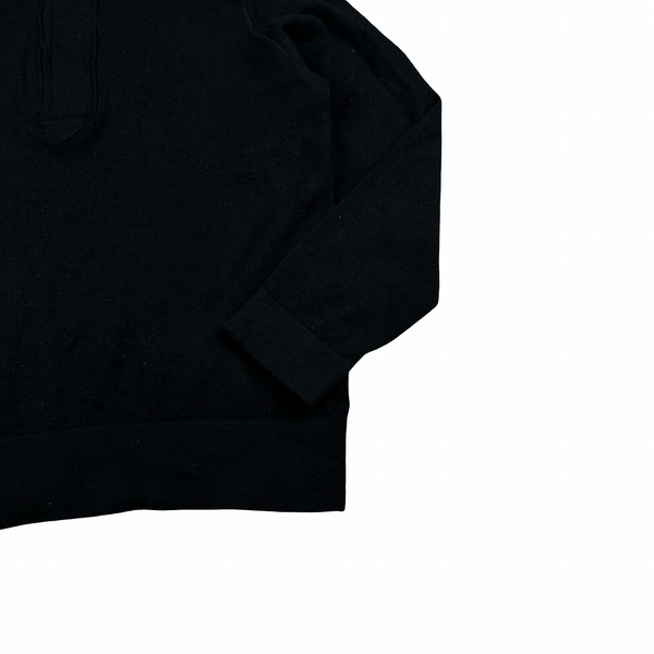 Stone Island 2008 Black Shoulder Badge Wool High Neck Pullover Jumper - XL