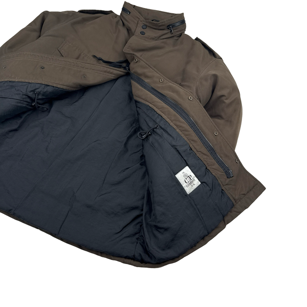 CP Company 1998 Brown Multi Pocket Nylon Blend Jacket - Large