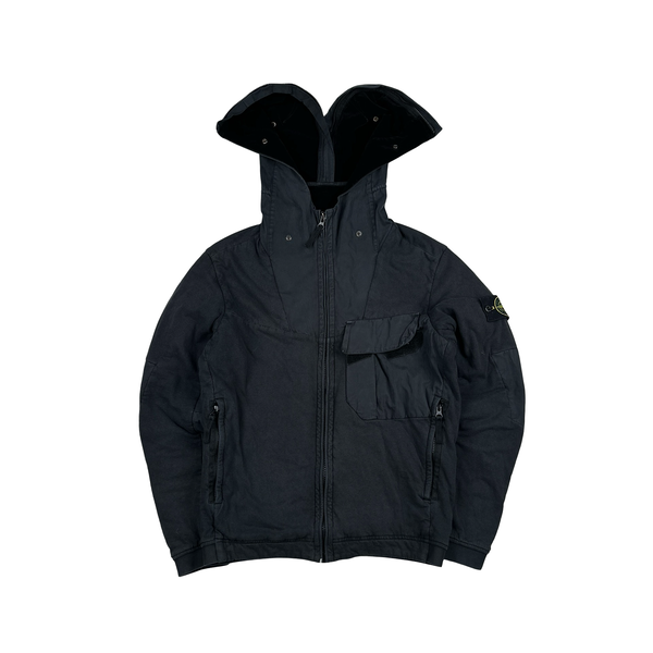 Stone Island 2016 Jersey Shell Split Velvet Hood Jacket - Small