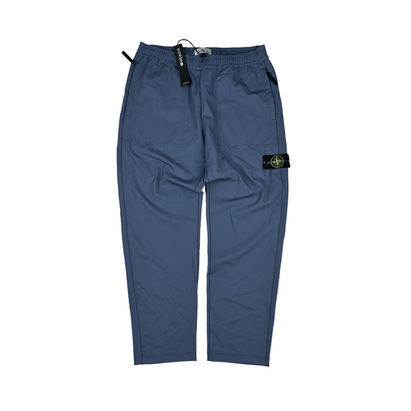 Stone Island 2024 Blue Nylon Slim Cut Trousers - XL