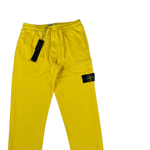 Stone Island 2023 Electric Yellow Cotton Joggers - Medium