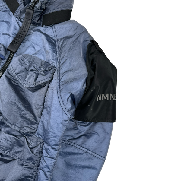 Nemen Nylon Shimmer Light Blue Padded Shell Multi Pocket Jacket - Medium