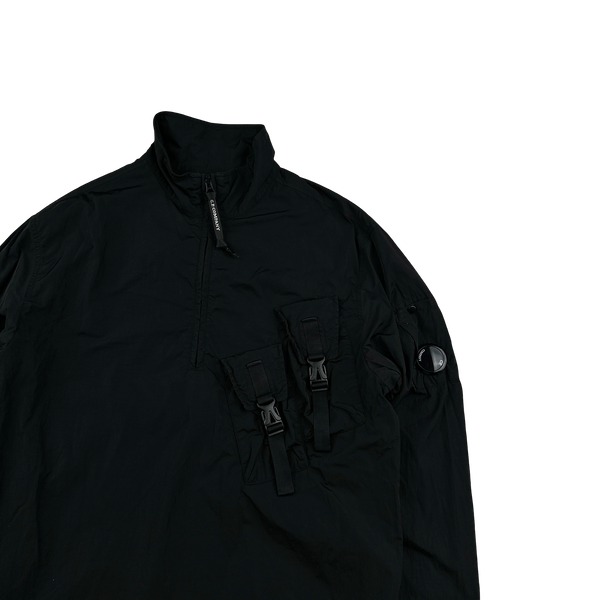 CP Company Black Quarter Zipped Chrome Cargo Pullover - Small