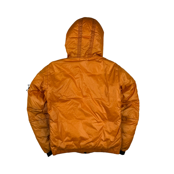 Stone Island 2007 Orange Mesh Badge Down Puffer Jacket - Small