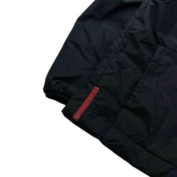 Prada Black Nylon Down Padded Bomber Jacket - 3XL
