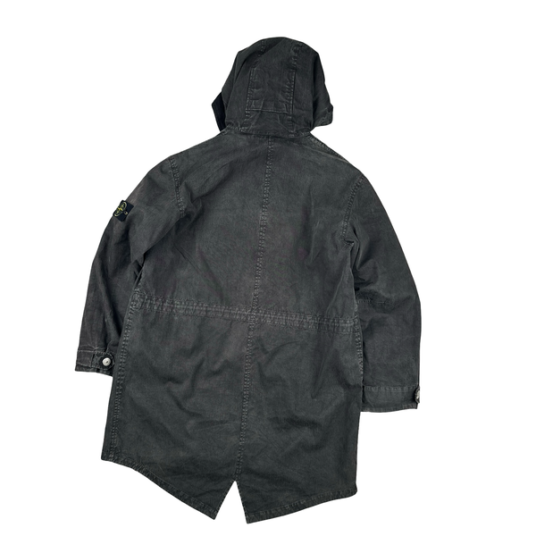 Stone Island Vintage 2003 Lino Flax Dutch Rope Dual Layer Wool Hood Parka Jacket - Medium