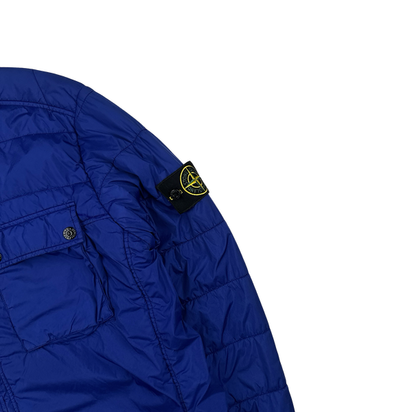 Stone Island 2013 Blue Micro Yarn Cotton Lined Overshirt Jacket - Large