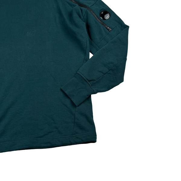 CP Company Jade Cotton Lens View Zipped Neckline Hoodie - XL