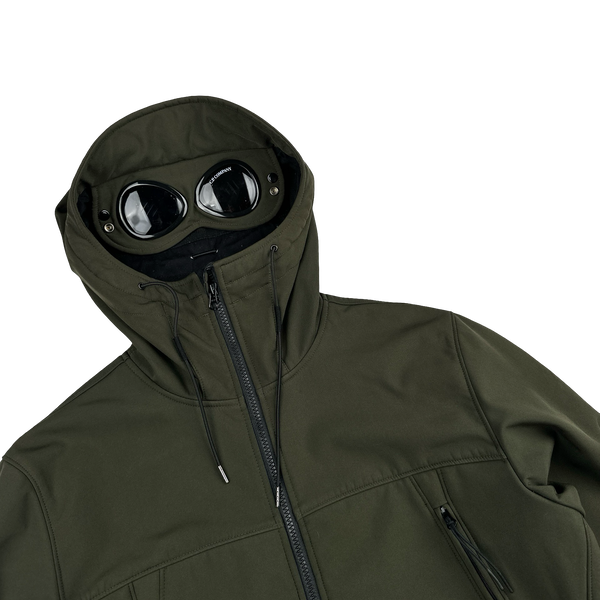 CP Company Green Soft Shell Goggle Jacket - Large