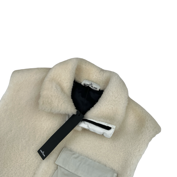 Stone Island 2017 Feather Leather Primaloft Lined Fur Jacket - Medium